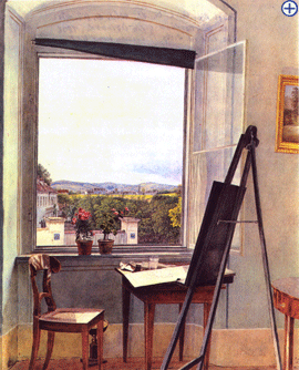 Jakob Alt, Blick aus dem Atelier des Kuenstlers, 1836