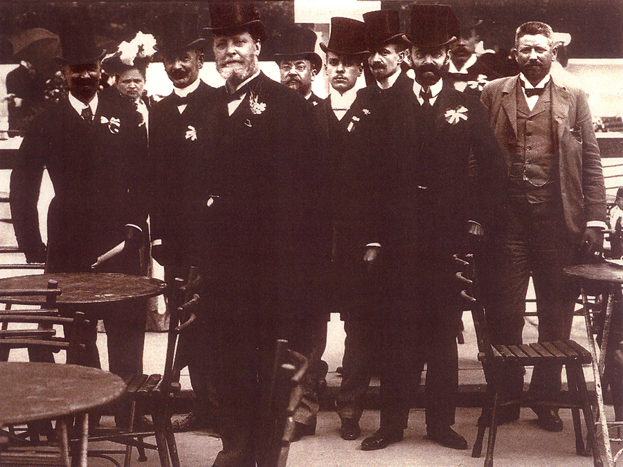 Politiker in der Öffetntlichkeit - Lueger und Co. bei einer Rathausfeier, 1903